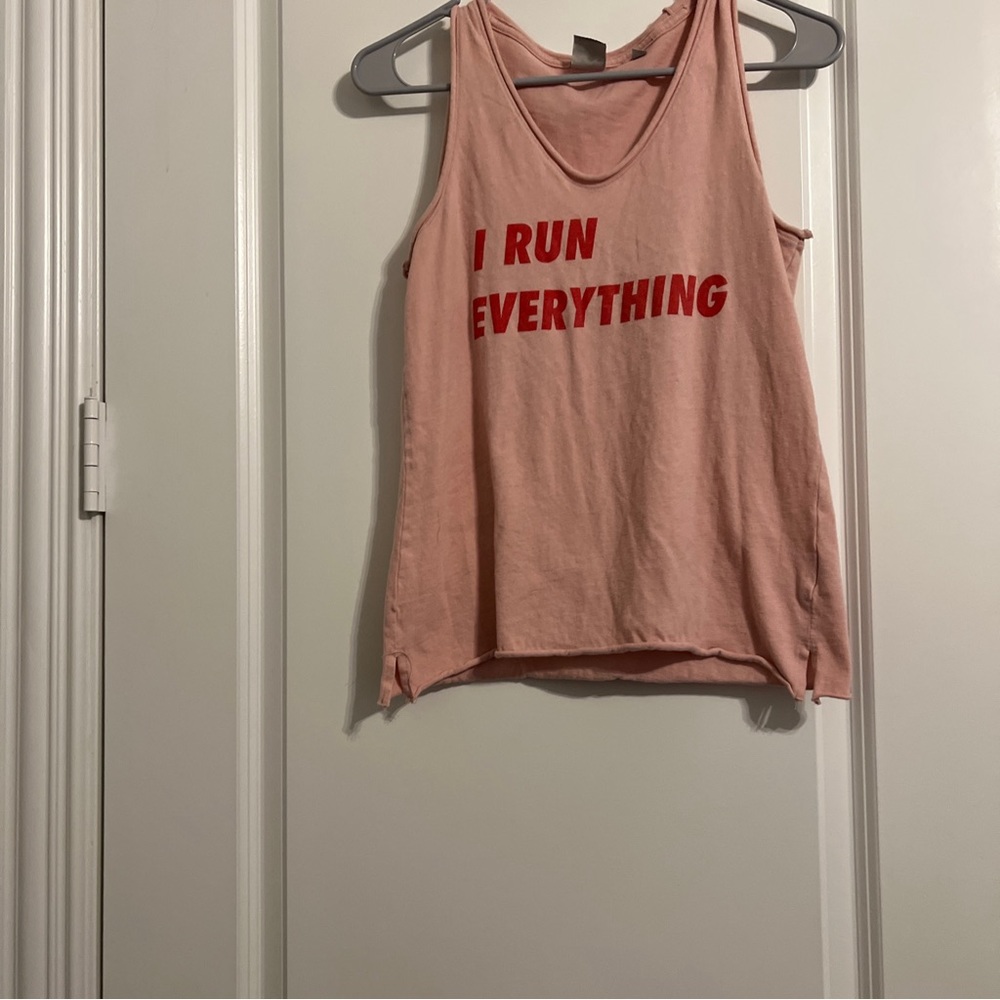 Junk Food Womens Pink Wonder Woman I Run Everything Tank Womens XS 100% Cotton